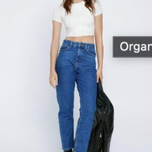 Nasty Gal Organic Denim High Waisted Mom Jeans -  US 12
